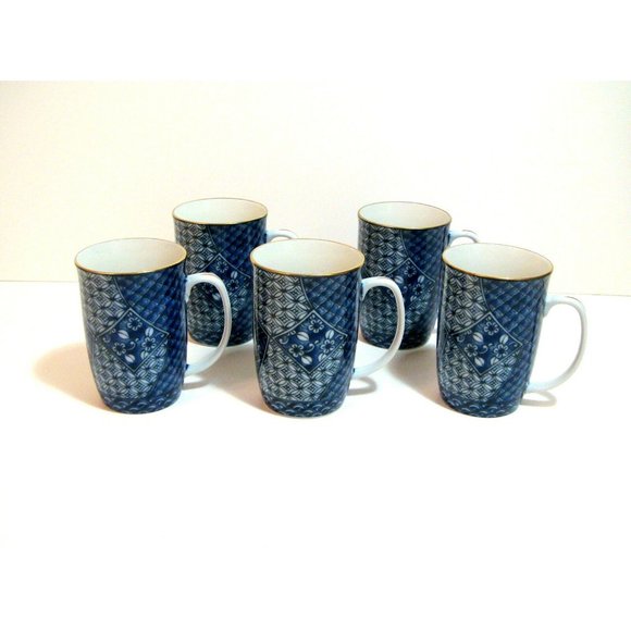 Takahashi Mugs Kimono Blue and White Set of Five - Picture 7 of 7